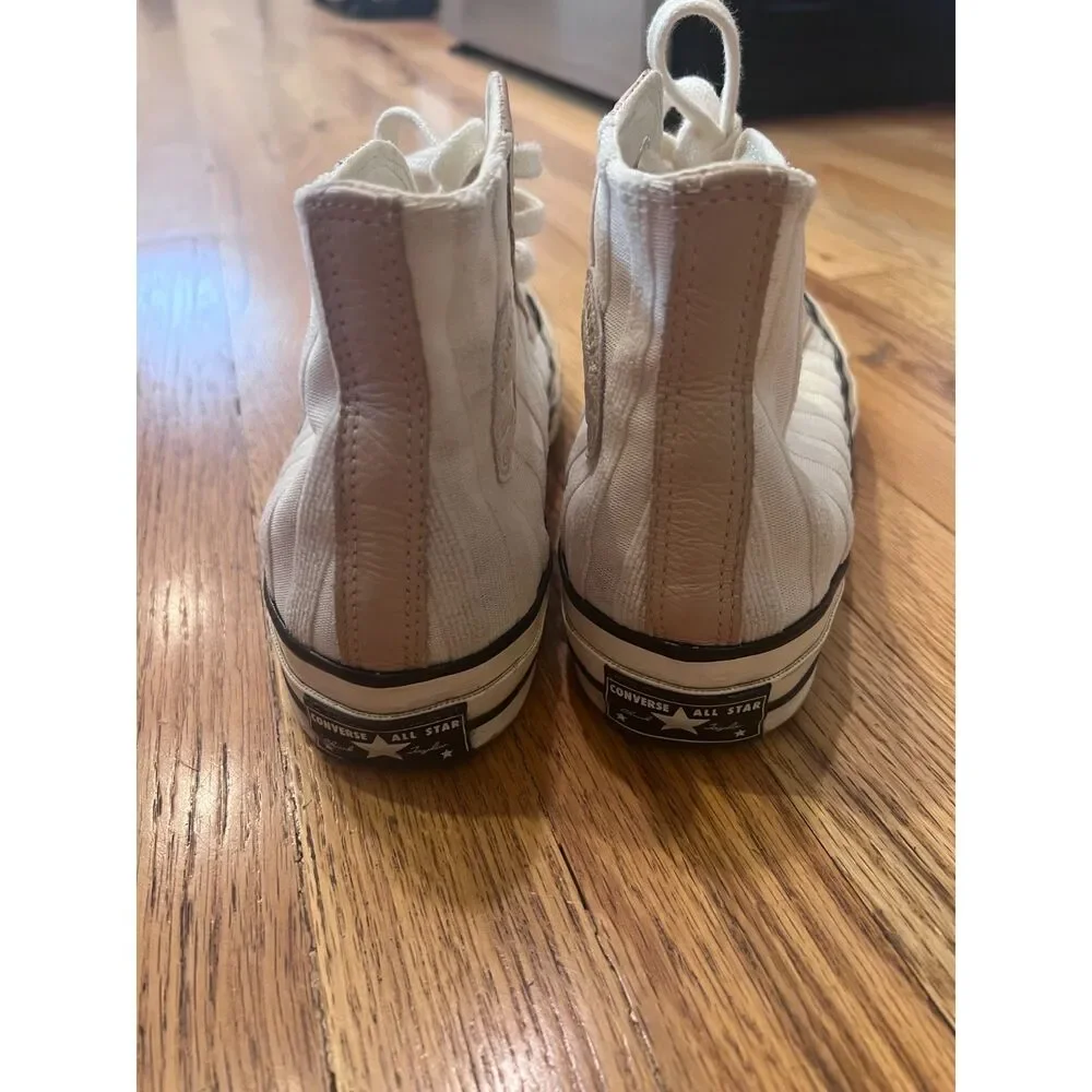 Converse Chuck 70 Striped High Top Sneakers Pink White 7.5